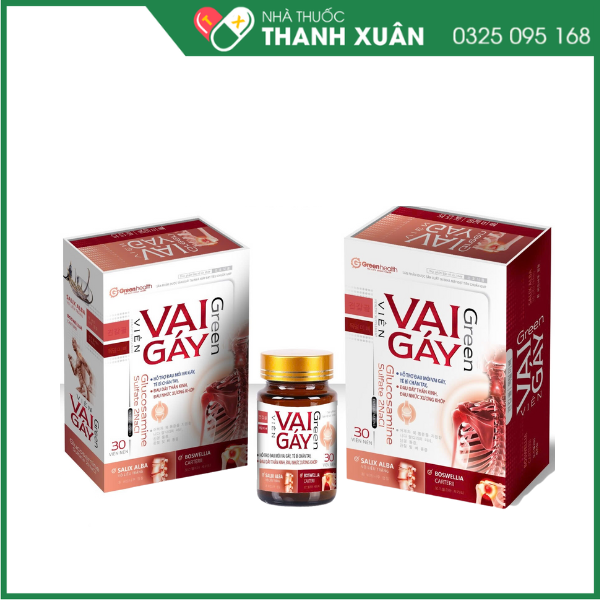 Viên vai gáy GREEN hỗ trợ mạnh gân cốt, hỗ trợ giảm các triệu chứng: đau mỏi vai gáy, đau lưng mỏi gối